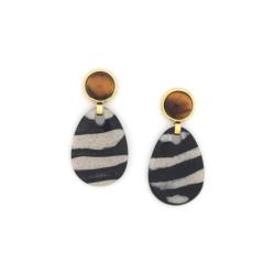 NATURE bijoux Boucles d'oreilles Zebra.