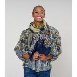 STORIATIPIC Foulard Dolores Bleu.