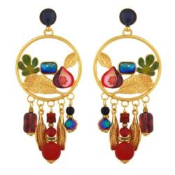 TARATATA bijoux Boucles d'oreilles Grenat.