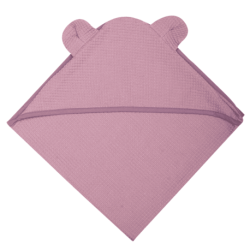 WOOLY ORGANIC - Serviette en waffle Vieux Rose