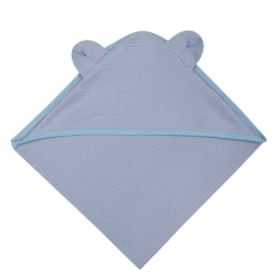 WOOLY ORGANIC - Serviette en waffle Bleu