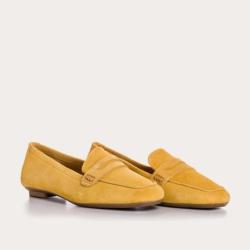 Reqins - Mocassins HEMA velour ocre