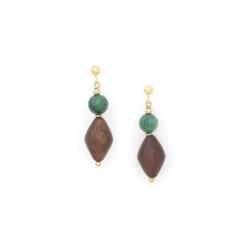 NATURE bijoux Boucles d'oreilles Aventurine.