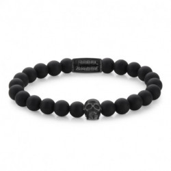 REBEL AND ROSE Bracelet Skull Black Matt All Black.